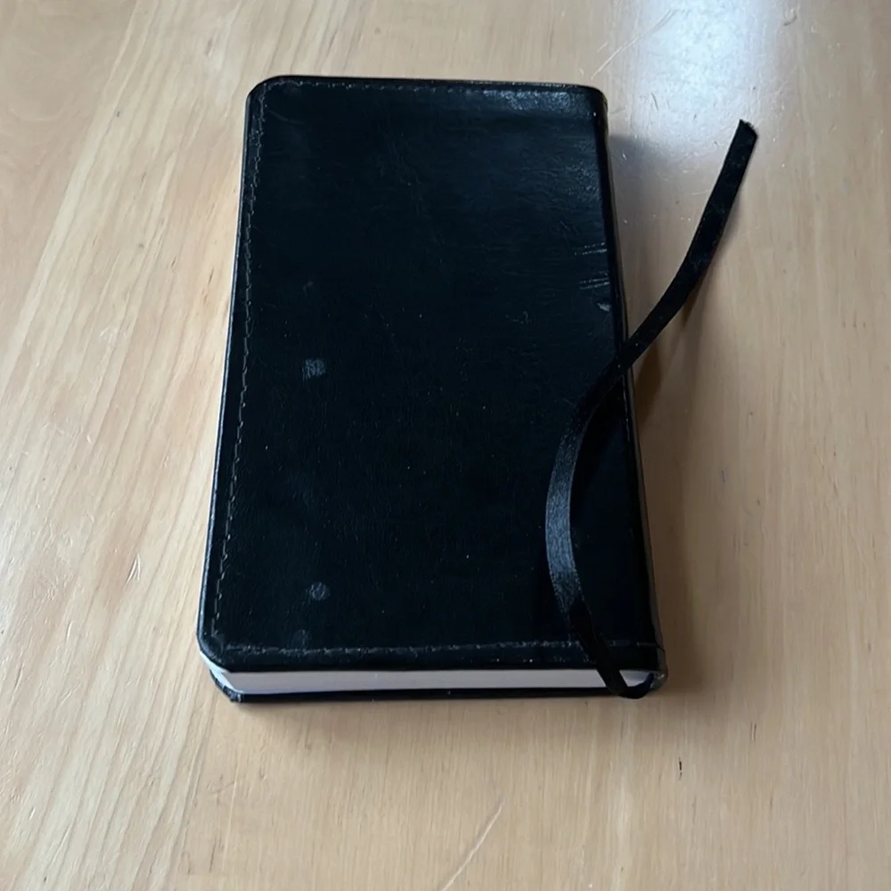 Black leather hard cover notebook for writing or drawing